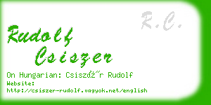 rudolf csiszer business card